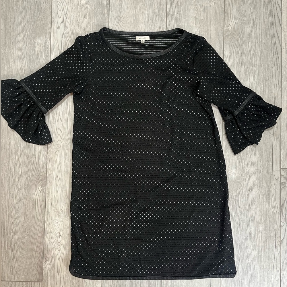 Max Studio 3/4 length sleeve black dress
